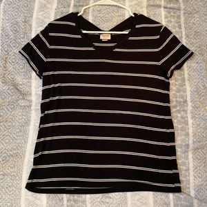 White and Black Striped Tee